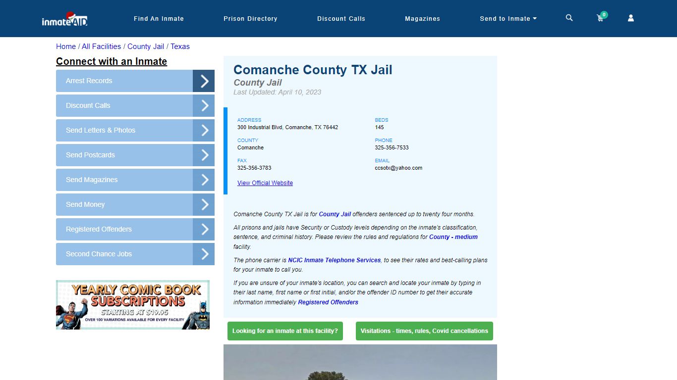 Comanche County TX Jail - Inmate Locator - Comanche, TX